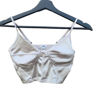 GARAGE women's xs metallic silky satin crop top bustier